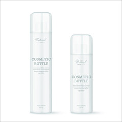 Realistic cosmetic bottles on white background. Cosmetic containers and tubes for cream, shampoo, gel, balsam, conditioner, soap, etc. 3d Vector Illustration