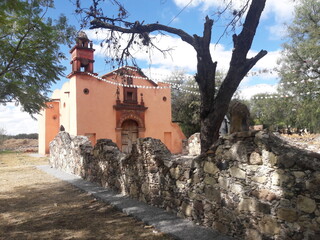 Old San Miguel original 1500s church in San Miguel de Allende Mexico 