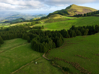 Obraz premium Aerial view of fields