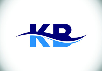Initial Monogram Letter K B Logo Design Vector Template. K B Letter Logo Design