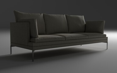 grey sofa isolated on white
