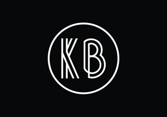 Initial Monogram Letter K B Logo Design Vector Template. K B Letter Logo Design