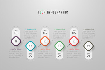 Infographics design vector and marketing icons can be used for workflow layout, diagram, annual report, web design. Business concept with 6 options, steps or processes.