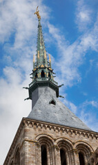 Steeple of Church-Abbey of Mont Saint-Michel, France