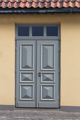 old wooden door in old building