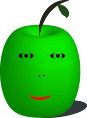 green sweet 3D apple