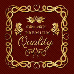 Premium quality with gold ornament frame design of Decorative element theme Vector illustration