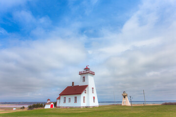 Fototapeta na wymiar Wood Islands Lighthouse, Prince Edward Island. One of the oldest lighthouses of the Maritime Provinces, Canada