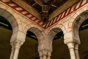 Detail of the columns of the Cistercian abbey of Santa Maria di Follina, Treviso - Italy