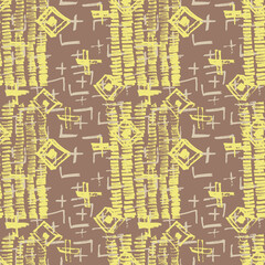 Tie Dye Japanese Geometric Shibori Seamless Pattern. Scribble Cartoon Doodle Craft Texture. Geo Wabi Sabi Traditional Kimono Print. Boho Tie Dye Folk Batik. Scribble Craft Doodle Seamless Collage