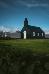 Fototapeta premium Black church Budakirkja. West Iceland, Snaefellsnes (Snæfellsnes) peninsula