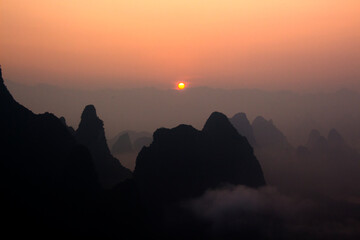 sunrise in the mountains