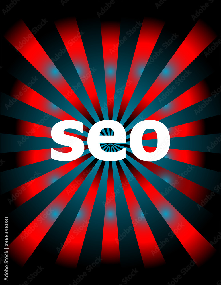 Poster text seo on digital screen. search engine optimization it concept . logo design template elements fo