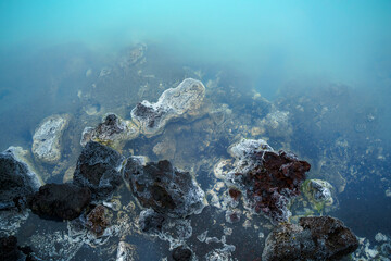 Fototapeta na wymiar Turquoise water sulfur spring near Blue Lagoon, Southern Peninsula. Iceland