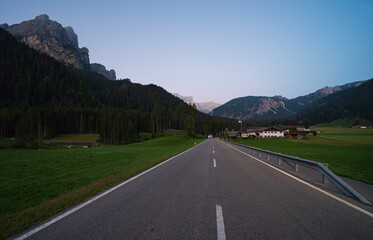 The long road leading to the Braies lake in Val Pusteria