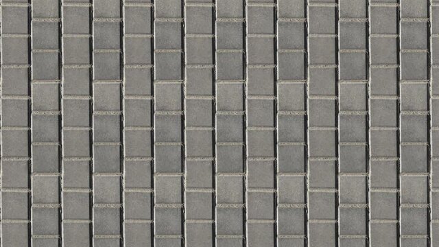 Seamless looping motion. Coating with modern textured paving tiles of square shape.  Vertically oriented video.