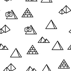 Pyramid Attraction Vector Seamless Pattern Thin Line Illustration
