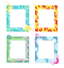 Comic frames in cartoon style. Decorative vector frames template. Scrapbooks design concept. Place to insert your picture