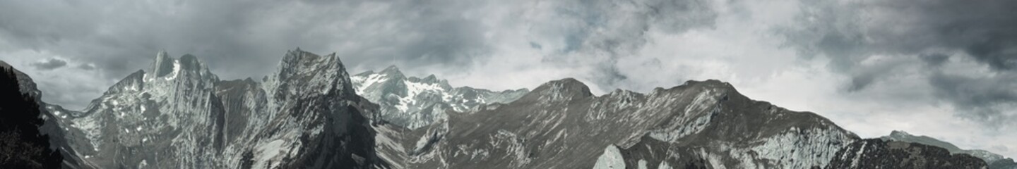 panoramic view to the massif of Alpstein