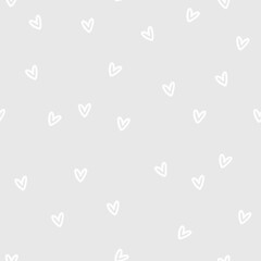 Vector seamless pattern with hand drawn hearts. Cute design for fabric, wrapping, wallpaper for Valentine's Day