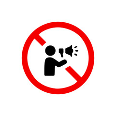 vector illusion icon of prohibited Man announce with red circle and glyph icon