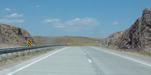 asphalt highway panorama in summer