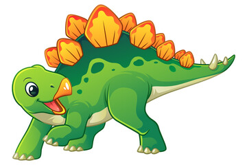 Little Stegosaurus Cartoon Illustration