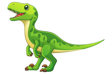 Little Velociraptor Cartoon Illustration