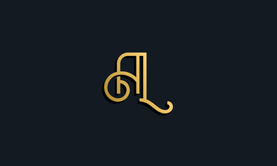 Luxury fashion initial letter AL logo. - obrazy, fototapety, plakaty