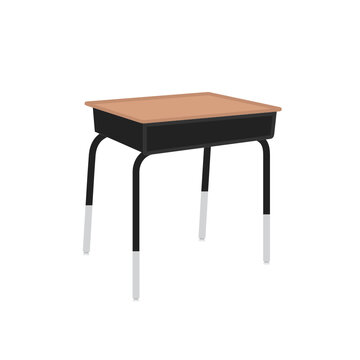 School Desk, Table, Classroom Desk Table, Vector Illustration Background