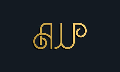 Fototapeta na wymiar Luxury fashion initial letter AW logo.