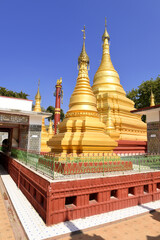 Fototapeta premium Mandalay Hill, a 240 metres hill with many golden pagodas and monasteries located to the northeast of the city centre of Mandalay, Myanmar (Burma)