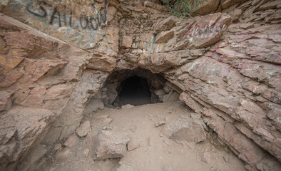 ancient stone cave, stone texture and background