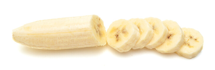 banana slices isolated on a white background