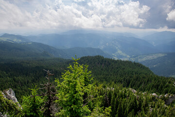 Beautiful mountain landscape background in Romania