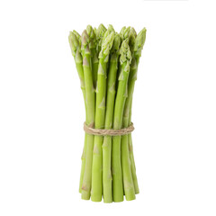 Fresh asparagus isolated on white background close-up