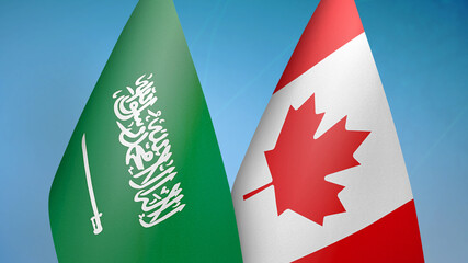 Saudi Arabia and Canada two flags