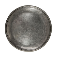 Old tin plate isolated on a white background