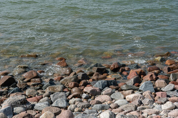 Fototapeta na wymiar Stone coast of Baltic sea.