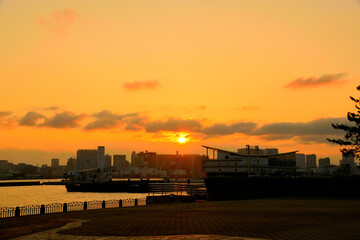 青海南ふ頭公園 夕景/Beautiful sunsetscenery from Aomi Minami Futo Park