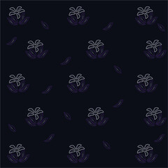 pattern with flowers in dark purple tones