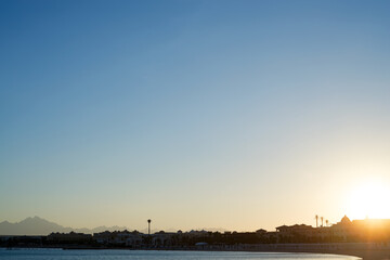 Beautiful sunset or sunrise on a seacoast.
