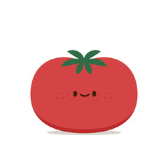 Tomato cartoon. Tomato character design. Tomato on white background.