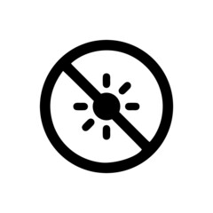 vector illusion icon of prohibited Light with black circle on glyph icon