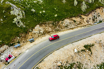 Transalpina Bergstrasse in Rumänien aus der Luft