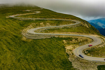 Transalpina Bergstrasse in Rumänien aus der Luft