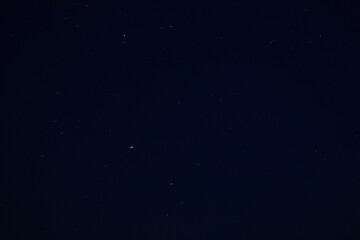Starry sky in the summer in the village shot on the lens Helios 44