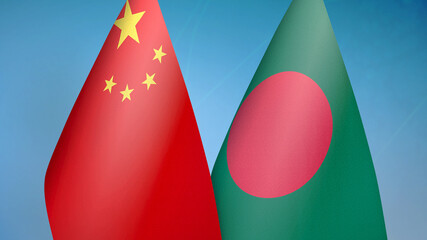 China and Bangladesh two flags