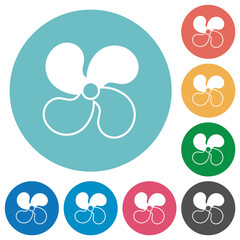 Fototapeta premium Car fan level 2 flat round icons