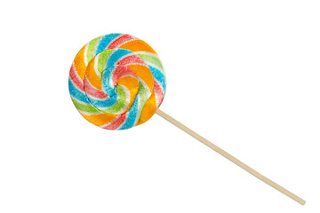 Fruit lollipop isolated on white background